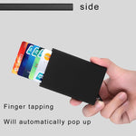 Porte-cartes de visite en acier inoxydable anti-magnétique PU, étui pour cartes de crédit, Taille : 10*6.2*0.8cm