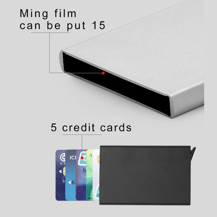Porte-cartes de visite en acier inoxydable anti-magnétique PU, étui pour cartes de crédit, Taille : 10*6.2*0.8cm