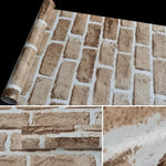 Papier peint décoratif créatif en briques rétro 3D, rouleau de papier peint étanche pour chambre et salon, taille : 45 x 1000 cm, brique rétro