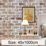 Papier peint décoratif créatif en briques rétro 3D, rouleau de papier peint étanche pour chambre et salon, taille : 45 x 1000 cm, brique rétro