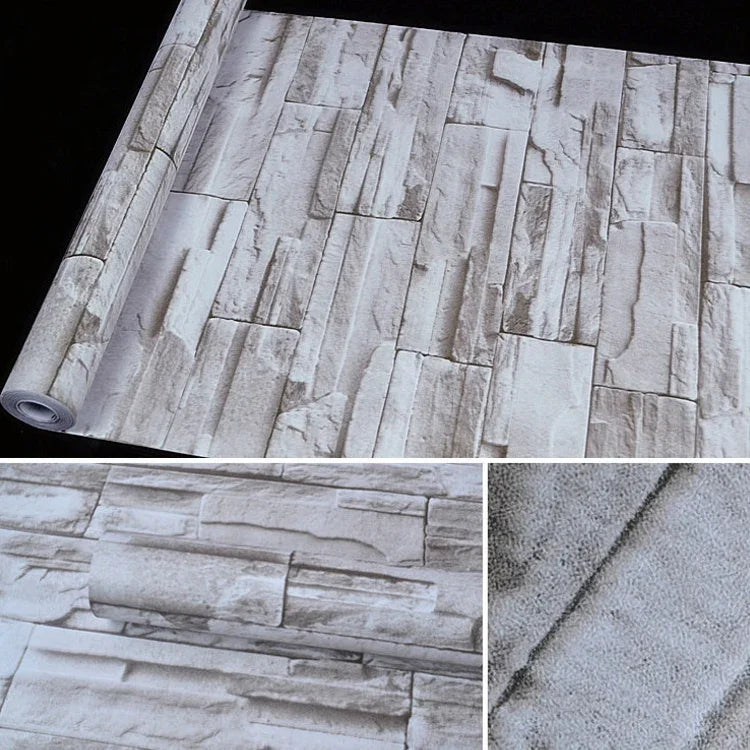 Papier peint autocollant décoratif créatif en brique de stuc 3D, décoration murale étanche pour chambre et salon, rouleau de papier peint, taille : 45 x 1000 cm, brique de stuc