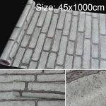 Papier peint autocollant décoratif créatif en brique grise 3D, décoration murale étanche pour chambre et salon, rouleau de papier peint, taille : 45 x 1000 cm, brique grise