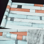 Papier peint autocollant décoratif créatif en pierre bois 3D, brique en pierre, chambre, salon, mur, rouleau de papier peint étanche, taille : 45 x 1000cm, pierre bois