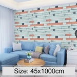 Papier peint autocollant décoratif créatif en pierre bois 3D, brique en pierre, chambre, salon, mur, rouleau de papier peint étanche, taille : 45 x 1000cm, pierre bois