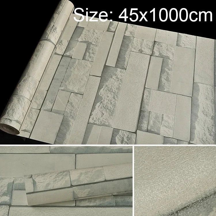 Papier peint autocollant décoratif créatif en pierre Qingyun 3D, décoration murale étanche pour chambre et salon, rouleau de papier peint, taille : 45 x 1000 cm, pierre Qingyun