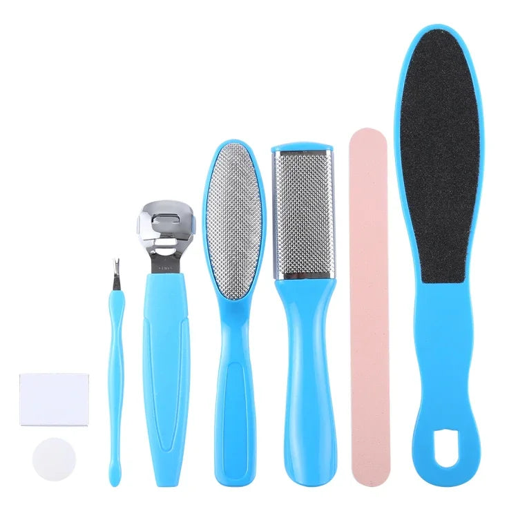 8 en 1 Kit de Pédicure Râpe à Pieds Élimine Callosités Peau Morte Coupe-cuticules Outil de Soin des Pieds, 8 en 1