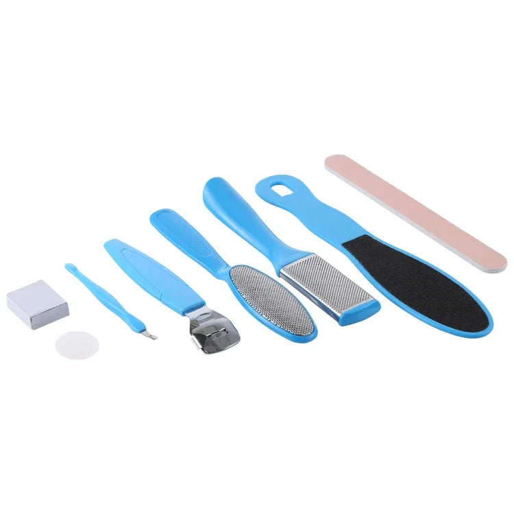 8 en 1 Kit de Pédicure Râpe à Pieds Élimine Callosités Peau Morte Coupe-cuticules Outil de Soin des Pieds, 8 en 1
