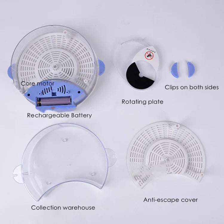 Attrape-mouches rotatif électrique Piège à mouches Tueur de moustiques Répulsif, prise US, prise US