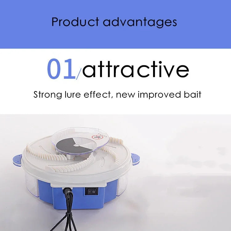 Attrape-mouches rotatif électrique Piège à mouches Tueur de moustiques Répulsif, prise US, prise US