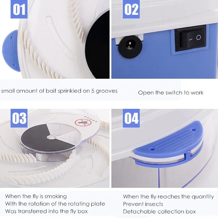 Attrape-mouches rotatif électrique Piège à mouches Tueur de moustiques Répulsif, prise US, prise US