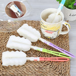 10 brosses de nettoyage amovibles en éponge pour tasses / bouteilles de lait / tasses à café / verres, taille: 25.5x6cm, couleur aléatoire, brosse à tasses