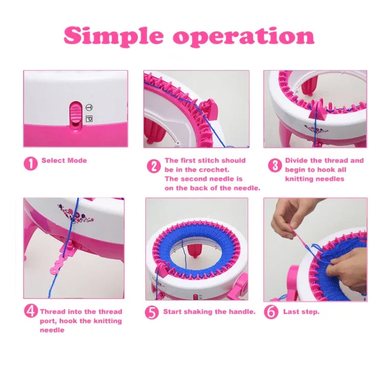 Machine à tricoter pour enfants DIY avec 40 aiguilles, jouet de tricot pour enfants