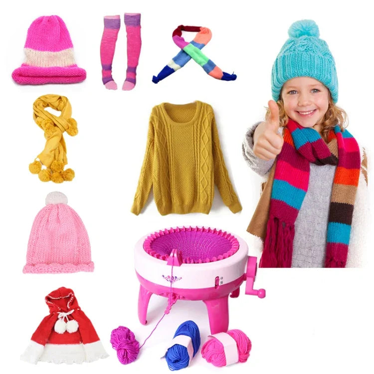 Machine à tricoter pour enfants DIY avec 40 aiguilles, jouet de tricot pour enfants