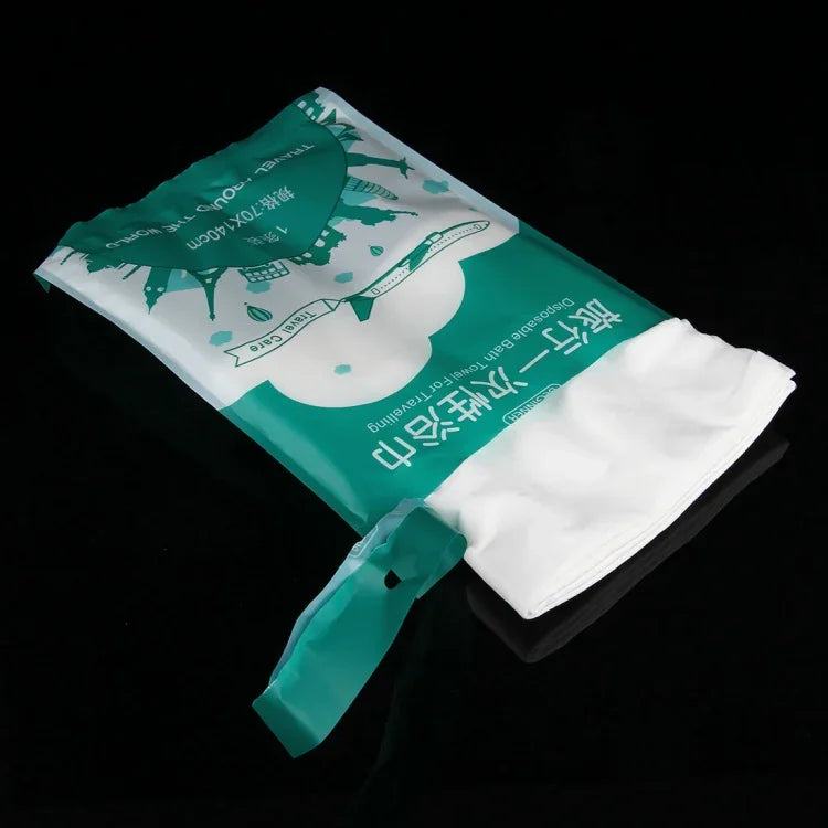 Serviette de Bain Jetable en Coton Portable pour Voyage, Taille : 140x65cm, Serviette de Bain Jetable