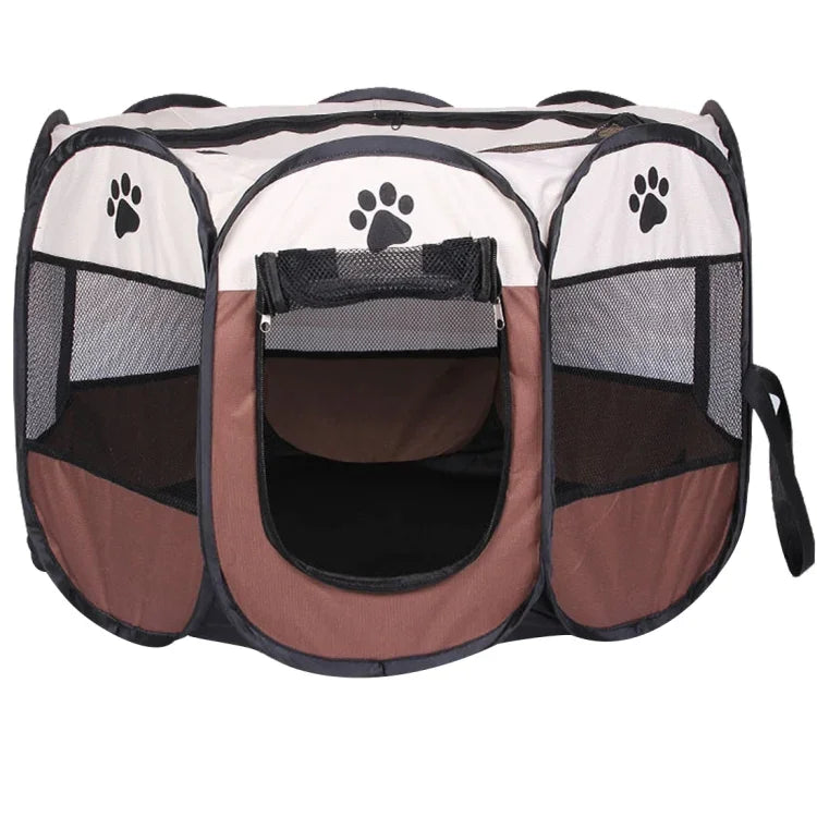 Tente pour chien pliable octogonale en tissu Oxford imperméable, clôture extérieure pour animaux de compagnie, M, Taille : 91 x 91 x 58cm, Taille : M (Jaune), Taille : M (Rouge), Taille : M (Magenta), Taille : M (Bleu), Taille : M (Café)
