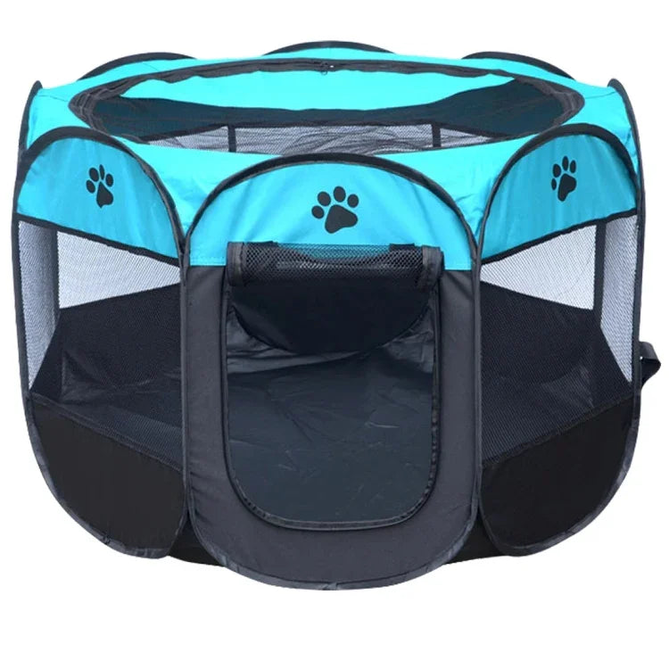 Tente pour chien pliable octogonale en tissu Oxford imperméable, clôture extérieure pour animaux de compagnie, M, Taille : 91 x 91 x 58cm, Taille : M (Jaune), Taille : M (Rouge), Taille : M (Magenta), Taille : M (Bleu), Taille : M (Café)