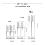 Flacon pulvérisateur de parfum portable sans air avec pompe, 5 pièces, 5 ml