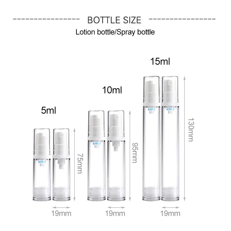 Flacon pulvérisateur de parfum portable sans air avec pompe, 5 pièces, 5 ml