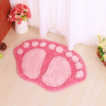 Tapis de Chambre et Salle de Bain Antidérapant en Forme de Pied, Doux et Absorbant