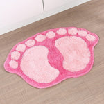 Tapis de Chambre et Salle de Bain Antidérapant en Forme de Pied, Doux et Absorbant
