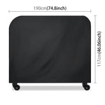 Housse de protection pliante anti-UV, imperméable et anti-poussière en tissu Oxford 210D pour barbecue à gaz, charbon de bois ou électrique, taille : 190*71*117cm (noir), taille : 190*71*117cm