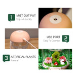 Imycoo WT602 Humidificateur d'air portable mini-design paysage micro 2W avec charge USB et lumière LED colorée, Capacité du réservoir d'eau : 180ml, DC 5V
