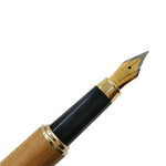 Stylo plume à piston transparent en bambou avec plume extra fine pour le bureau/l'école