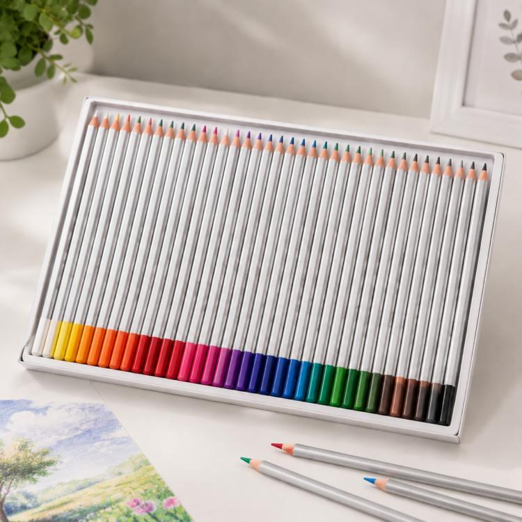 Livres de coloriage de croquis d'art professionnel Ensemble de 48 crayons de couleur en bois aux couleurs vives, 48 couleurs