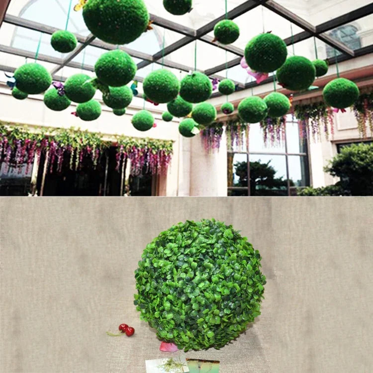 Boule topiaire plante artificielle Aglaia Odorata Décoration suspendue pour mariage événement maison extérieur, Diamètre : 8,7 pouces, 8,7 pouces