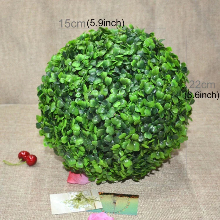 Boule topiaire plante artificielle Aglaia Odorata Décoration suspendue pour mariage événement maison extérieur, Diamètre : 8,7 pouces, 8,7 pouces