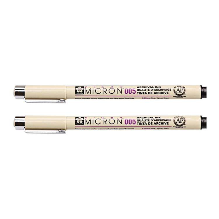 2 stylos à pointe fine Archival Pigment Ink Drawing Fineliner Pen, Manga Micron, 0,5 mm, 0,25 mm, 0,3 mm, 0,35 mm, 0,45 mm