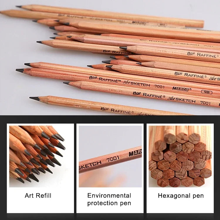 Crayons à papier 2B en bois pré-taillés pour le dessin, l'écriture et l'esquisse, 12 pièces