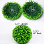 Boule topiaire plante artificielle d'eucalyptus vert Décoration suspendue pour mariage événement maison extérieur, Diamètre : 13,4 pouces, 13,4 pouces