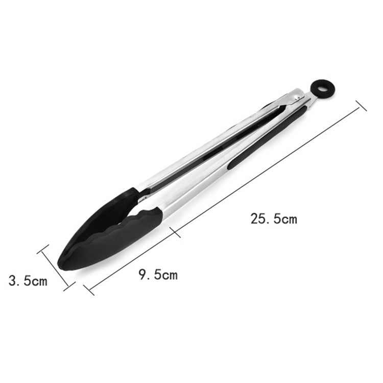 Pince de cuisine antidérapante en silicone pour aliments, pain, barbecue, 30 cm, noir, 30 cm, rouge
