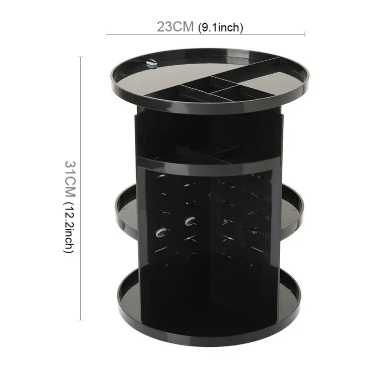 Boîte de rangement écologique pour cosmétiques fonctionnelle pivotante à 360 degrés, organisateur de maquillage, Taille : 23 x 31cm