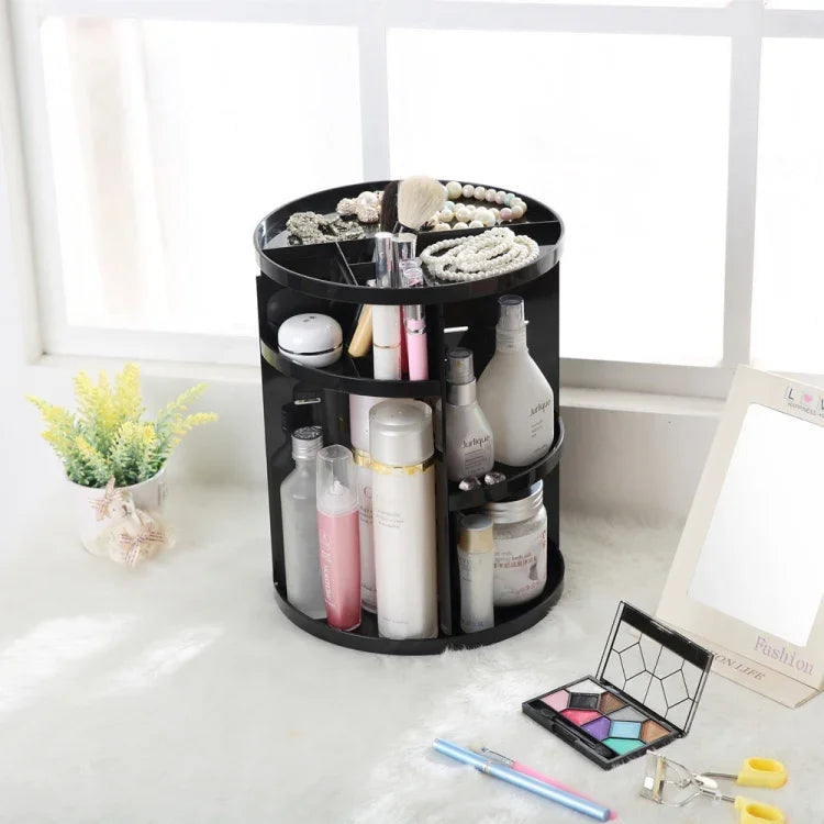 Boîte de rangement écologique pour cosmétiques fonctionnelle pivotante à 360 degrés, organisateur de maquillage, Taille : 23 x 31cm