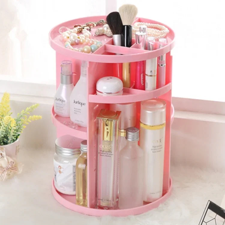 Boîte de rangement écologique pour cosmétiques fonctionnelle pivotante à 360 degrés, organisateur de maquillage, Taille : 23 x 31cm
