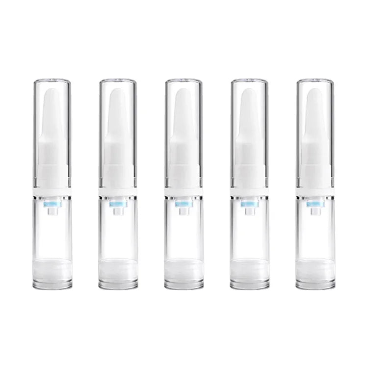5 flacons pompe en plastique transparent, vides, portables et rechargeables, 5 ml, 5 ml
