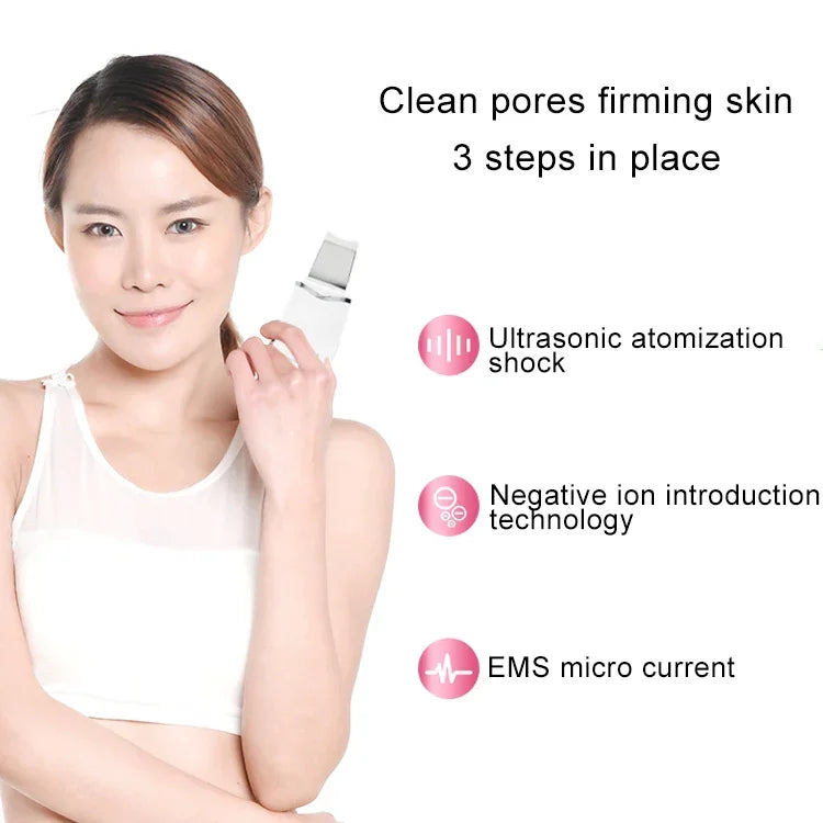 Appareil de Nettoyage Facial par Vibration Ultrasonique 2W, Nettoyeur de Peau Morte, Instrument de Beauté pour le Visage
