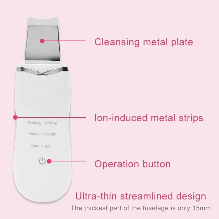 Appareil de Nettoyage Facial par Vibration Ultrasonique 2W, Nettoyeur de Peau Morte, Instrument de Beauté pour le Visage