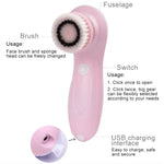 Instrument de Beauté Facial Électronique 1,2W Rechargeable USB, Brosse Nettoyante pour Visage, Pores, Nez, Points Noirs, 6 en 1
