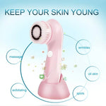 Instrument de Beauté Facial Électronique 1,2W Rechargeable USB, Brosse Nettoyante pour Visage, Pores, Nez, Points Noirs, 6 en 1