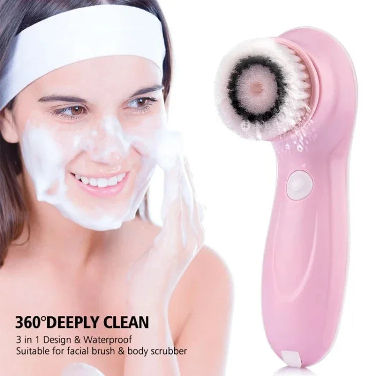 Instrument de Beauté Facial Électronique 1,2W Rechargeable USB, Brosse Nettoyante pour Visage, Pores, Nez, Points Noirs, 6 en 1