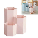 Boîte de rangement créative hexagonale pour stylos, papeterie et cosmétiques