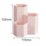 Boîte de rangement créative hexagonale pour stylos, papeterie et cosmétiques