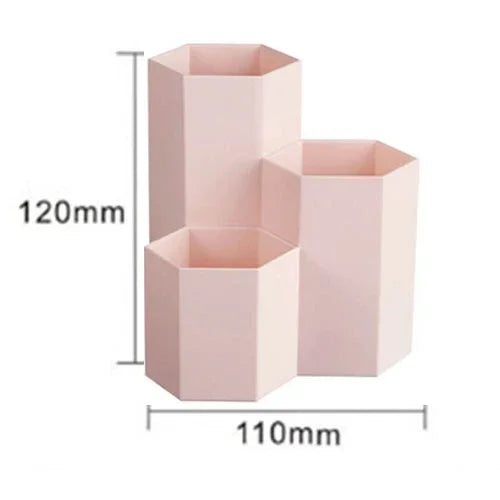 Boîte de rangement créative hexagonale pour stylos, papeterie et cosmétiques