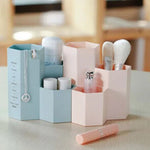 Boîte de rangement créative hexagonale pour stylos, papeterie et cosmétiques