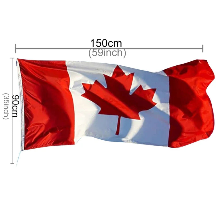 Drapeau Canadien en Polyester, Taille : 150*90cm, Drapeau du Canada
