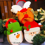 Sac Cadeau de Noël Créatif Style Dessin Animé, Sac à Main en Tissu Non Tissé pour Cadeaux en Forme de Pomme