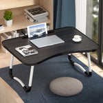 Pieds antidérapants en forme de W Bureau d'écriture pliable et réglable pour ordinateur portable avec fente pour carte, avec fente pour carte